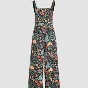 Cider Floral Garden Jumpsuit - Black and Multicolor